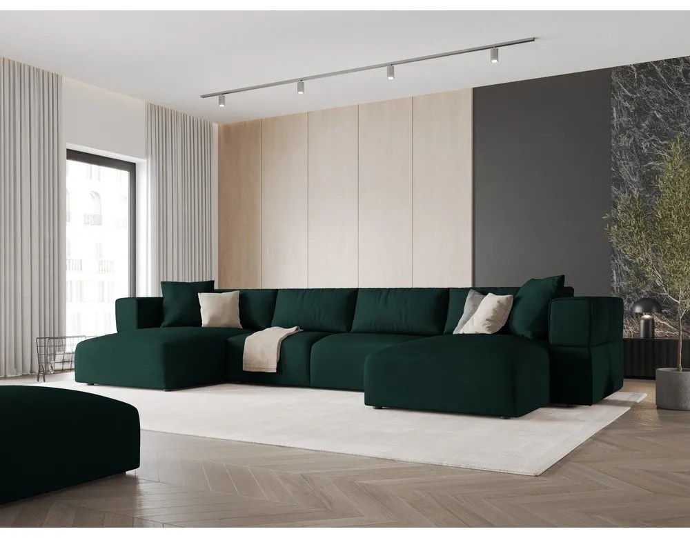 Zöld sarokkanapé ("U" alakú) Esther – Milo Casa