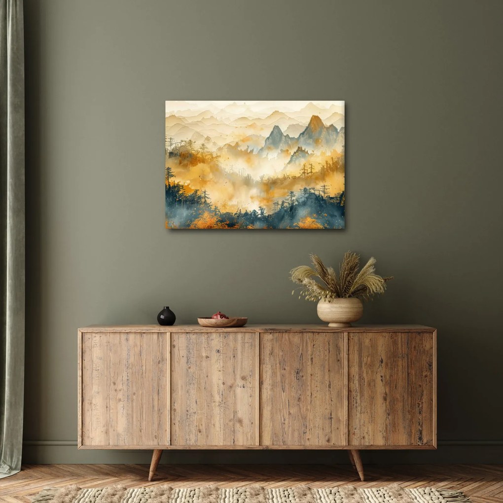 Kép - Hegyek, akvarell (70x50 cm)