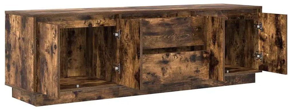 füstös tölgyszínű TV-szekrény LED-világítással 160,5x41x50 cm