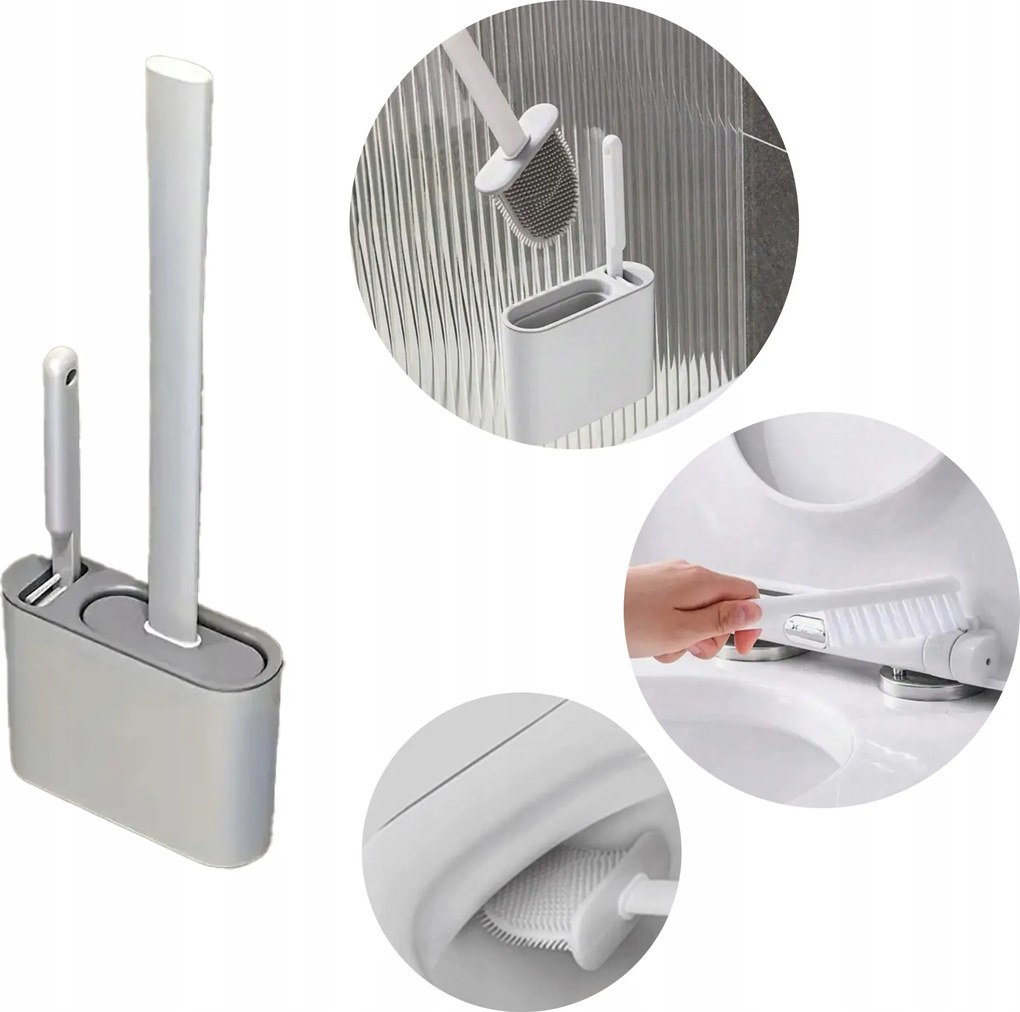 Wc Kefe Szett Rugalmas Szilikon Fehér Réstisztító Kefe