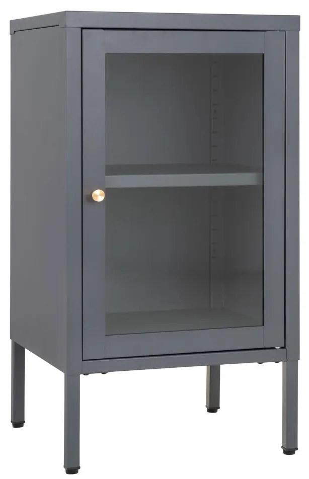 Dalby vitrin, 1 ajtó, acél, szürke 38x35x70 cm