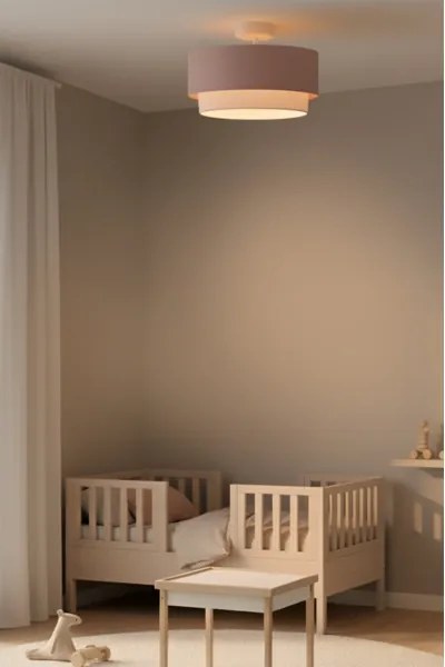 Brilagi - LED felületre szerelhető mennyezeti csillár BOHO BOBO 1xE27/60W/230V átm. 40 cm rózsaszín/krémszínű