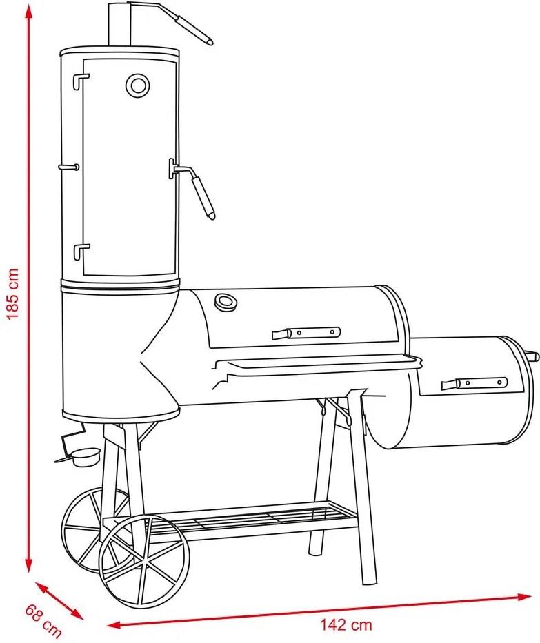 LOKOMOTIVA AVENBERG BBQ MASTER Kerti grill füstölővel