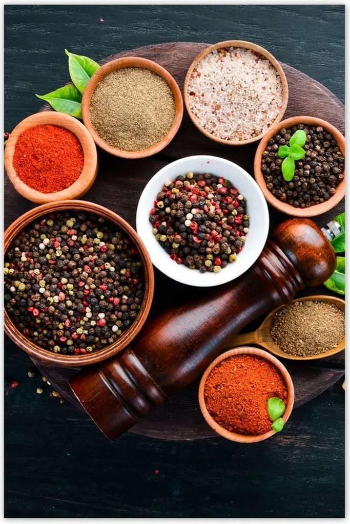 Poszterek 80x120 Bors színes só deszka