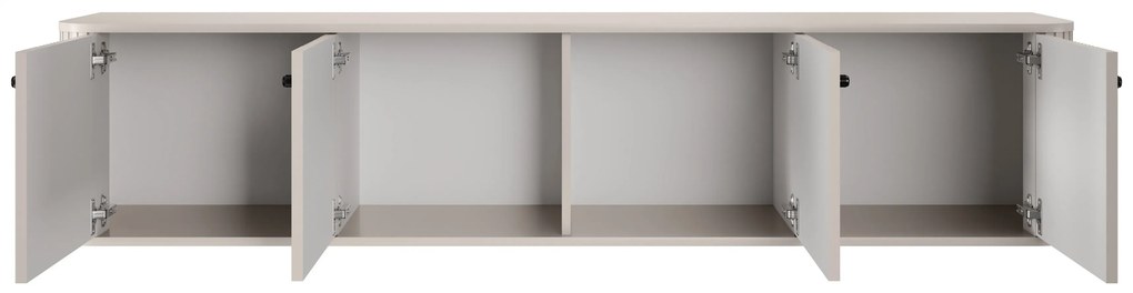 Vesper 4D fali TV szekrény 187 cm - kasmír / fekete fogantyúk