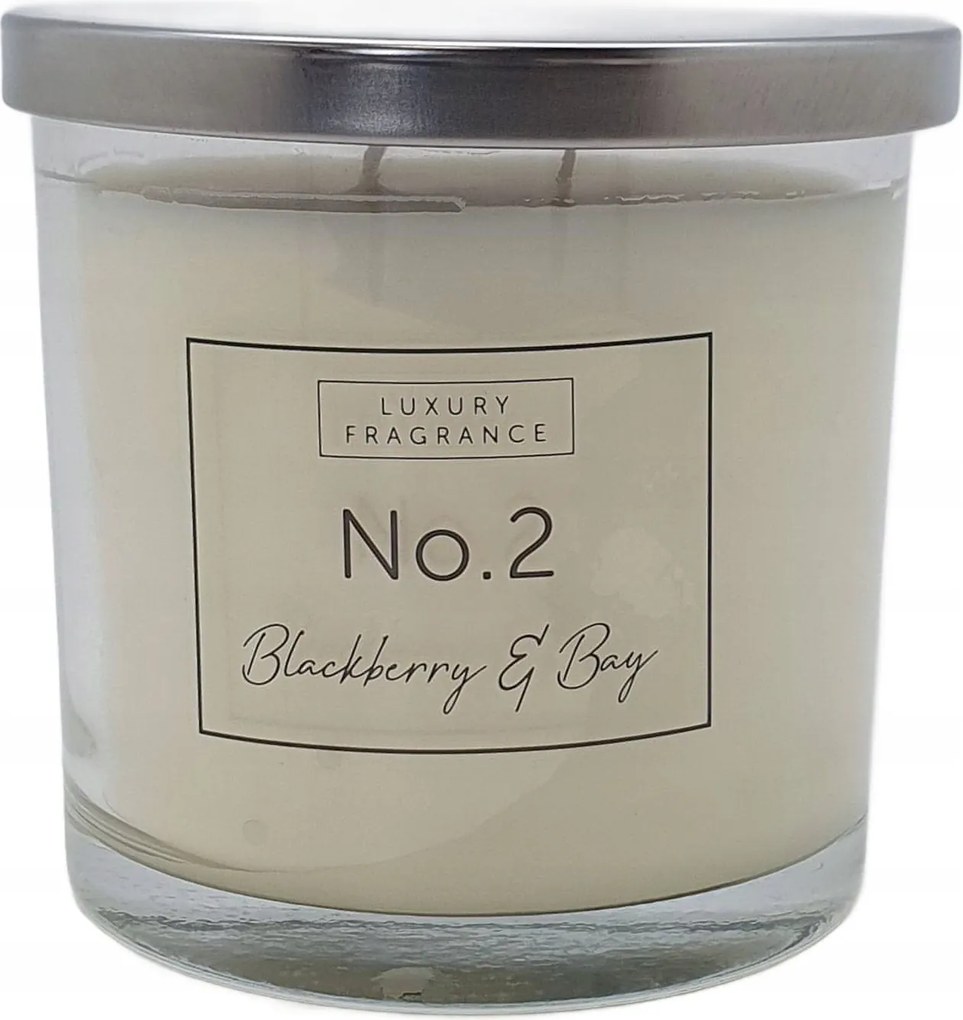 Nagy üveggyertya fedővel Luxus Illat Blackberry &amp; Bay No.2 360g