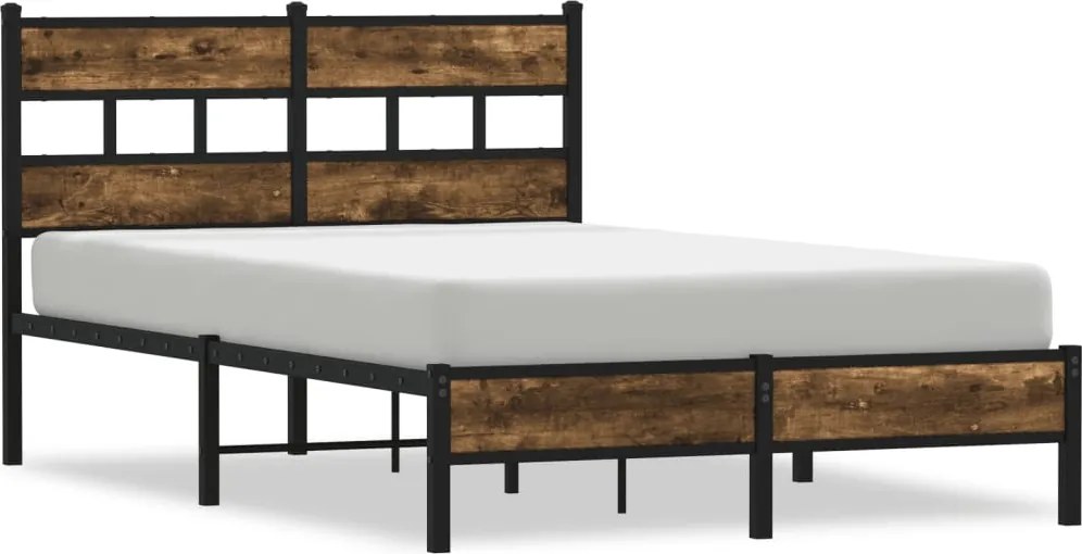 vidaXL sonoma tölgy színű fejtámlás ágykeret matrac nélkül 120x200 cm