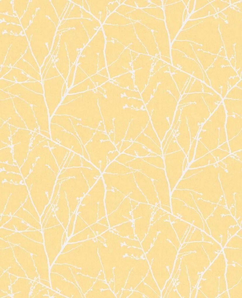 Sárga Vinil Tapéta Flizelin Gallyak