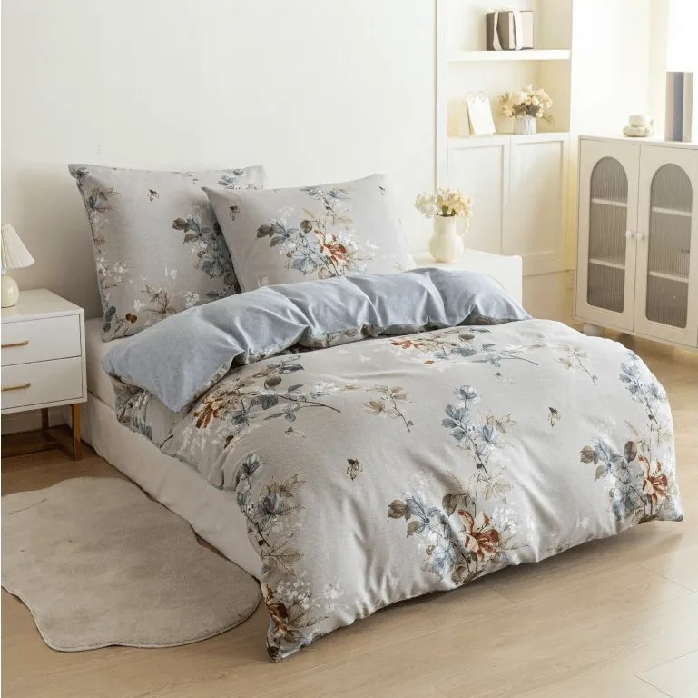 Mikroszálas flanel ágyneműhuzat KWIANO szürke Ágyneműhuzat mérete: 70 x 90 cm | 140 x 200 cm