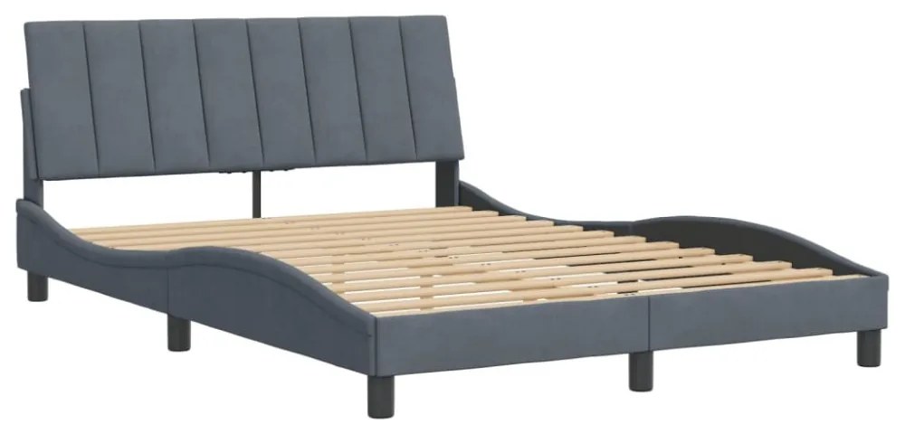 sötétszürke bársony ágykeret matrac nélkül Hanko 140 x 190 cm