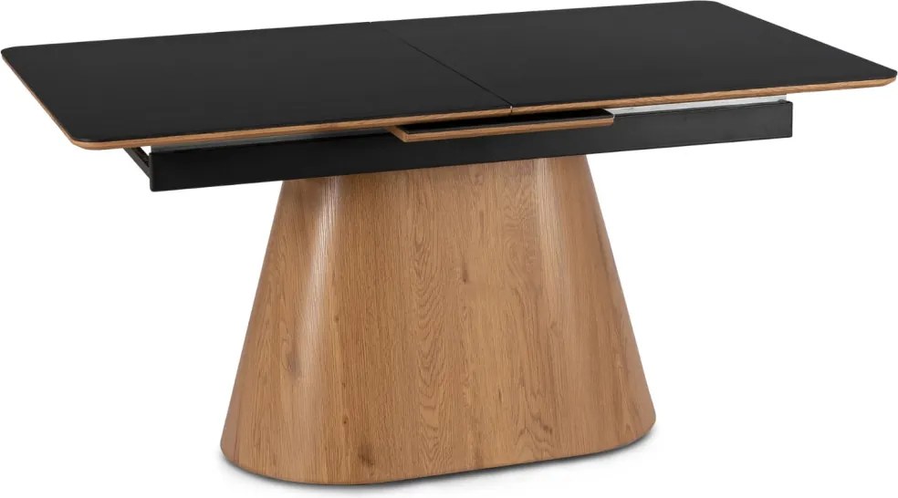 Stół LIZBONA Ceramiczny Rozkładany 160-200 cm Czarny/Dąb