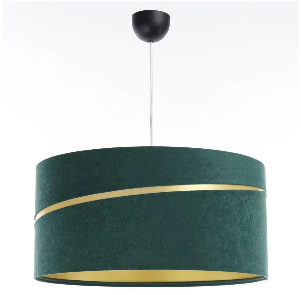 Csillár zsinóron SWING 1xE27/60W/230V zöld/arany