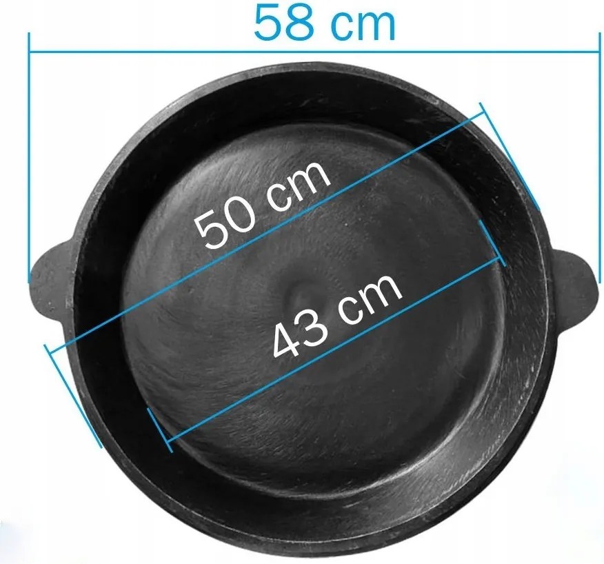Üzbegisztáni öntöttvas serpenyő 50 cm