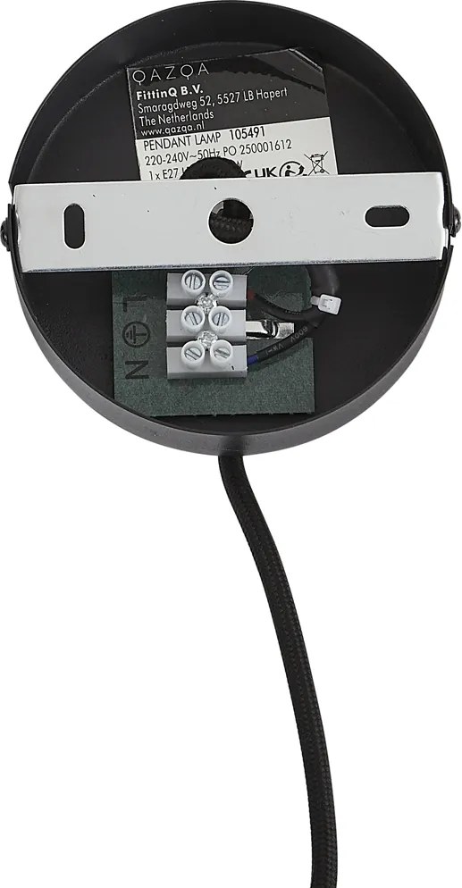 Art Deco függőlámpa fekete füstüveggel - Wallace