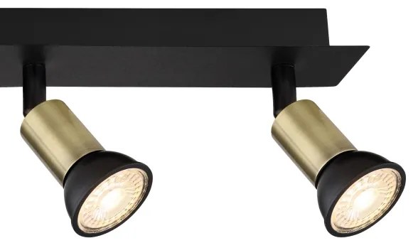 Globo 57998-4B - Spotlámpa DREW 4xGU10/35W/230V fekete/réz