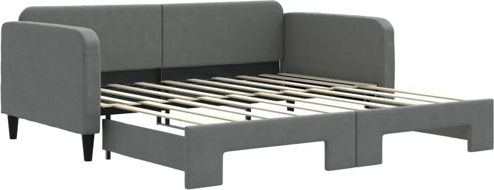 vidaXL sötétszürke kihúzható szövet heverő 90 x 190 cm