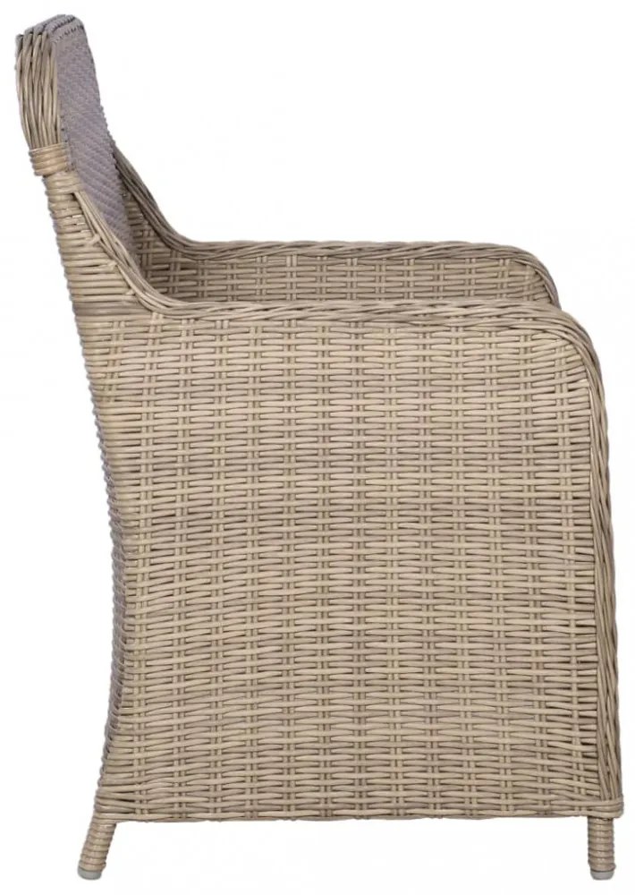 2 db barna polyrattan kültéri szék párnával