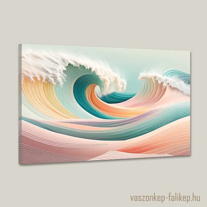 Absztrakt hullámok – Pasztel | Prémium vászonkép otthonra 60x40 cm