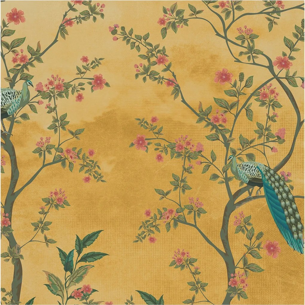 Fotótapéta Flizelina Nappali és Hálószoba Páva fák 250x250 Ragasztó