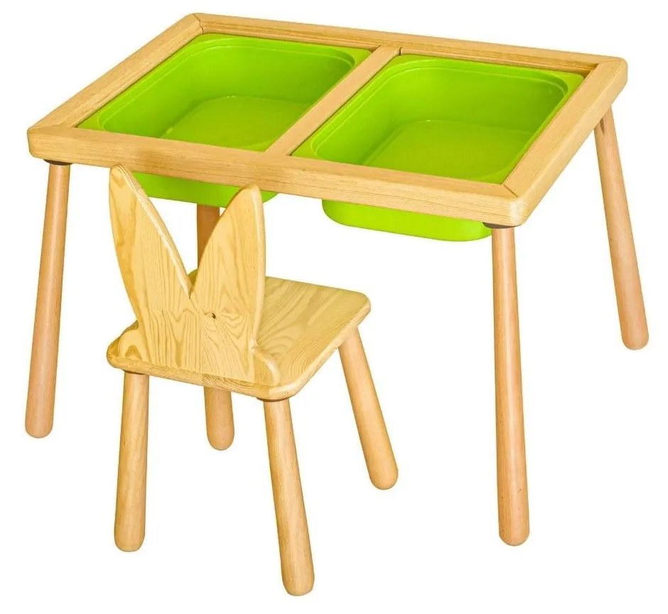 Gyerekasztal székekkel Table and Chair - Green