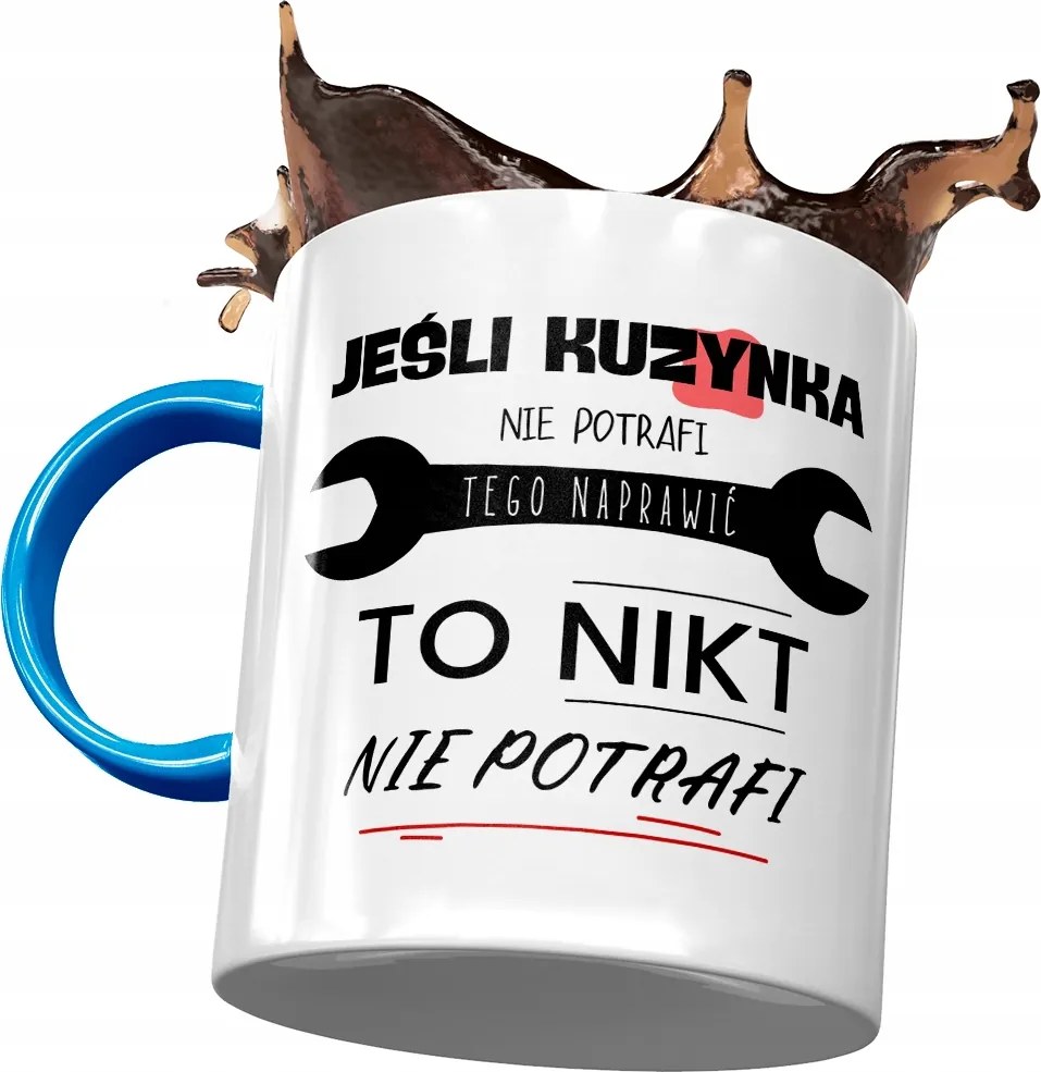 Kék Bögre Unokatestvérnek Születésnapra Ajándék Nyomtatott Fotóval