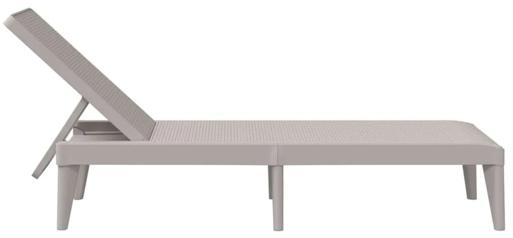 Cappuccino színű PP napozóágy 186 x 60 x 29 cm