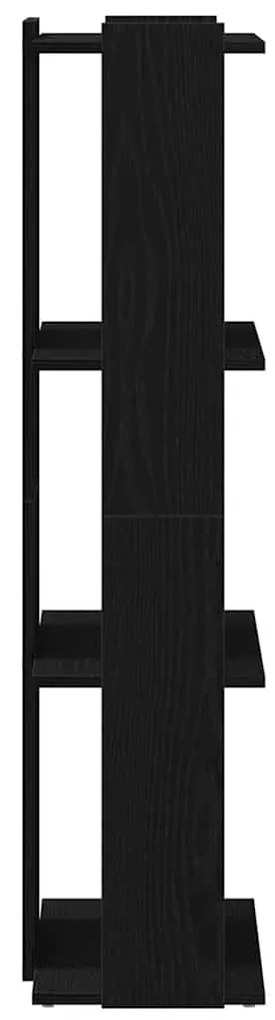 Könyvespolc 3 szintes Fekete 60x30x120 cm Használt fa