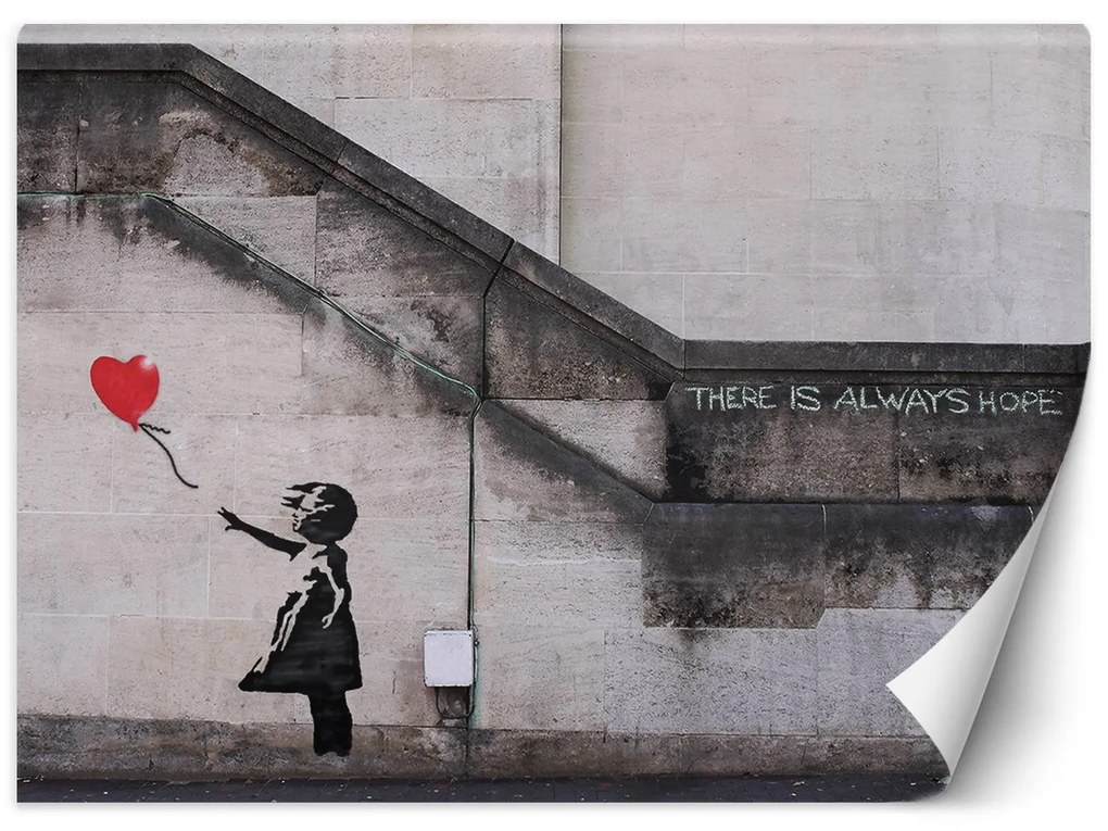 Gario Fotótapéta Lány lufival, Banksy, graffiti, graffiti Anyag: Vlies, Méret: 200 x 140 cm