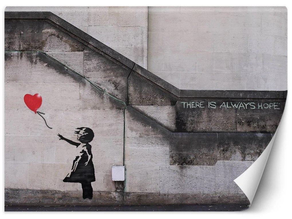 Gario Fotótapéta Lány lufival, Banksy, graffiti, graffiti Anyag: Vlies, Méret: 350 x 245 cm