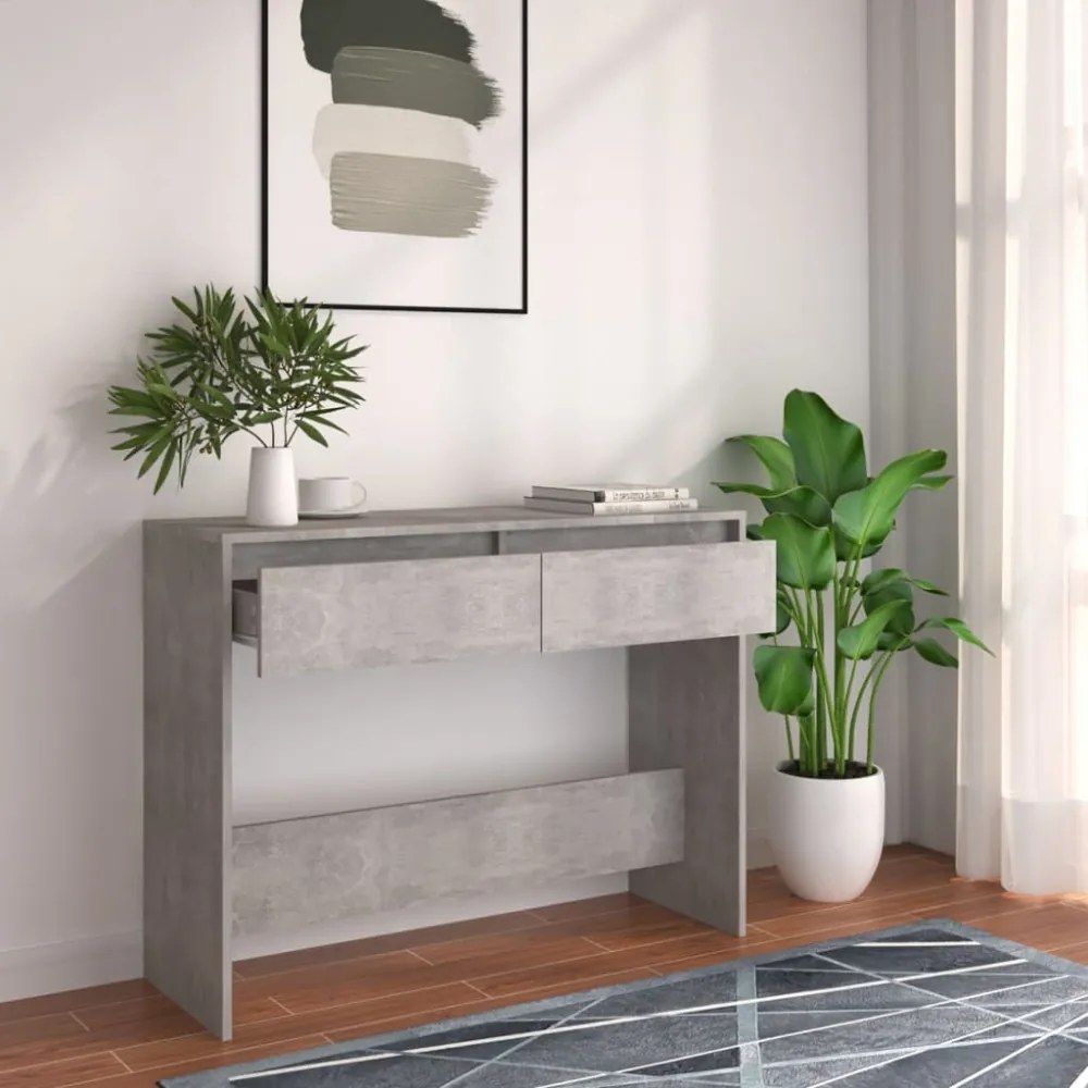 betonszürke szerelt fa dohányzóasztal 100x35x76,5 cm