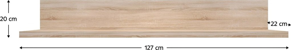 Polc, DTD laminált, tölgy sonoma, NORTY TYP20