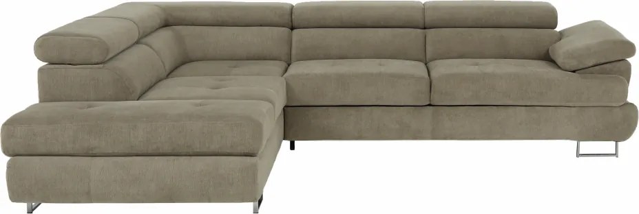 Ülőgarnitúra, világosbarna melír, szövet, balos, BUTON P