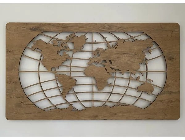 Li-Go 4868/DUB2 - LED fali dekoráció LED/24W/230V 110x60 cm tölgy/világtérkép