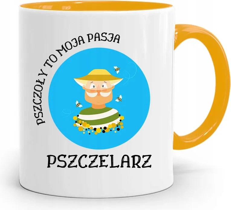 Sárga Bögre Méhésznek A Méhek A Szenvedélyem A fényképes nyomtatással