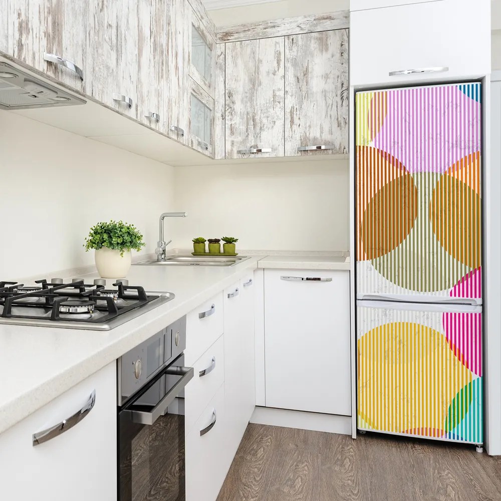Hűtő matrica Színes körök FridgeStick-70x190-f-122023822