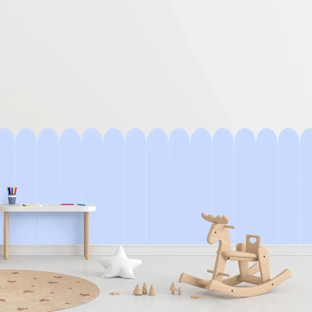 PIPPER. Textil öntapadó tapéta - Boltív - Kék szín Méret: 80cm, Szín: Kombináció