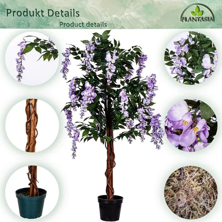 PLANTASIA Műnövény Wisteria 120 cm lila