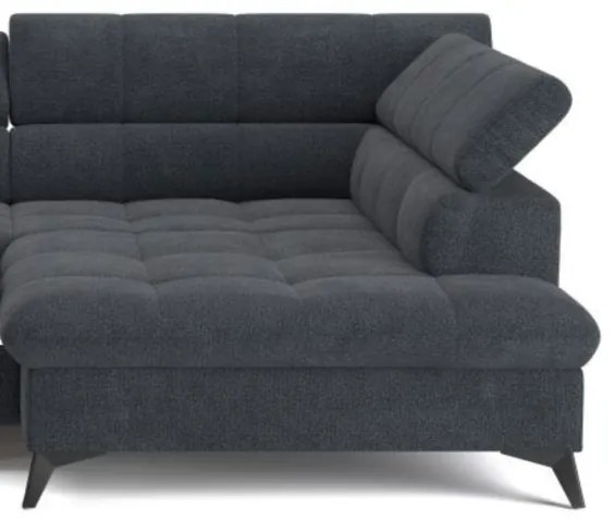 Fekete, jobbos MARANO L-alakú kihúzható sarokkanapé