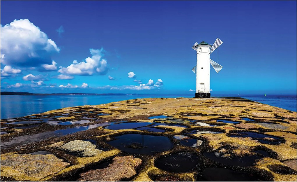 Fotótapéta flizelin Tengeri világítótorony tájkép kövek égbolt 416x254 +ragasztó