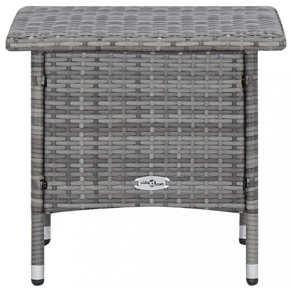 2 részes szürke polyrattan kerti bútorszett párnával
