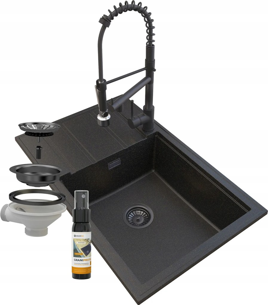 Gránit Mosogató Gold Louis Szifon Csaptelep Spirál