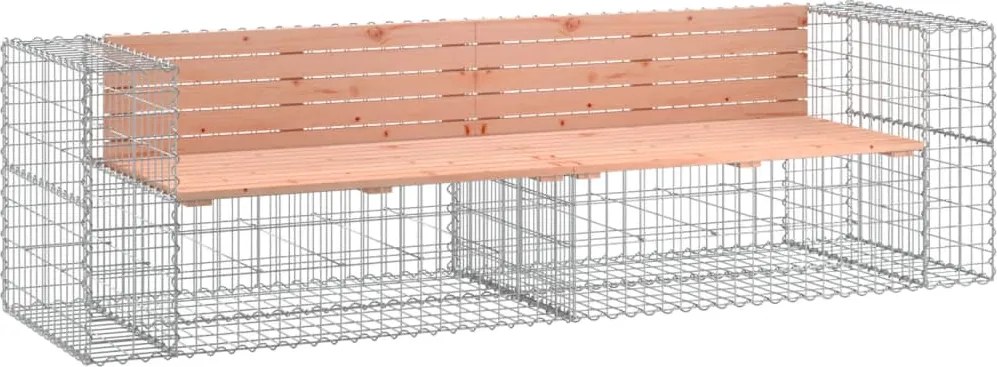 vidaXL tömör duglászfenyő gabion kerti pad 244 x 71 x 65,5 cm