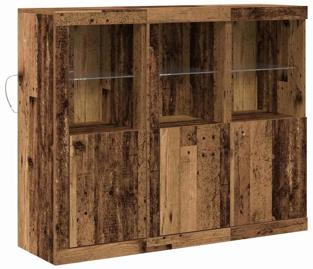 Széf 3 pcs Régi fa 123 x 37 x 100 cm Faanyag