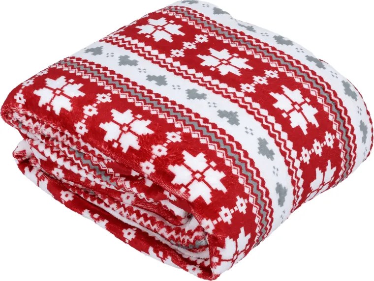 Kétoldalas bárány takaró, téli minta, 150x200, SAMANTE