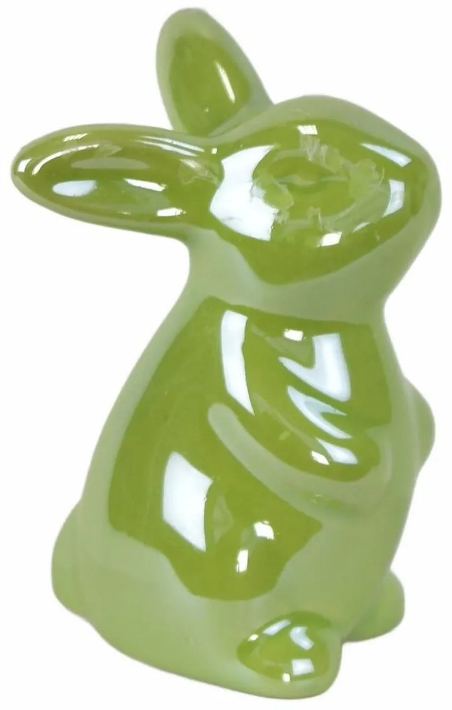Húsvéti kerámia nyuszi Greeny zöld, 8 cm