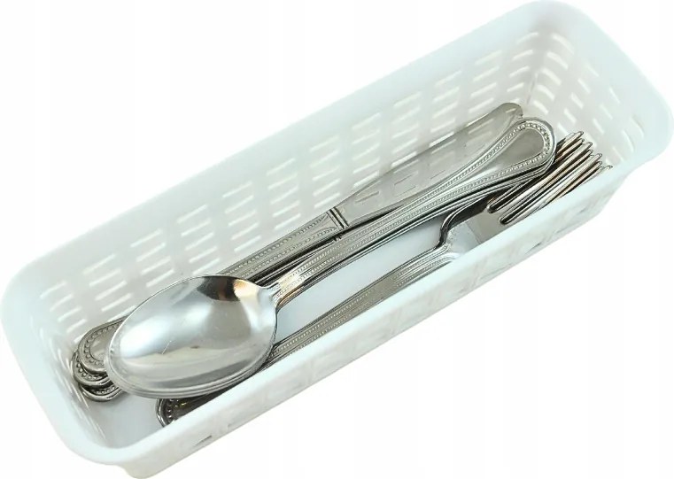 Evőeszköztartó kosár fehér 24,2x8x6 cm