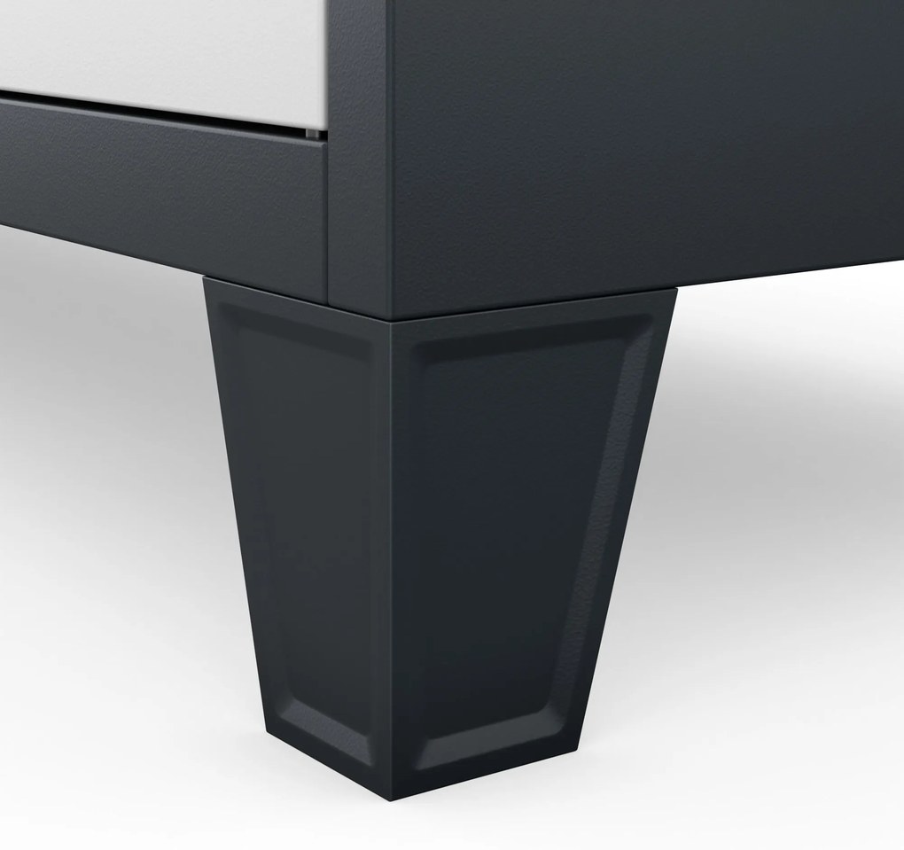 Rekeszes szekrény ROBERT, 1360 x 1720 x 450 mm, antracit-fehér