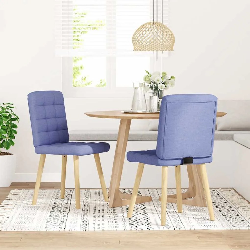 vidaXL étkezőszékek 2 db Jeans kék szövet