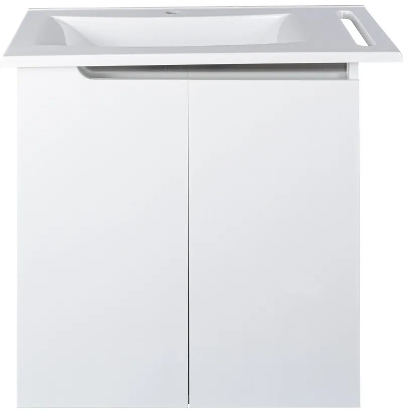 Piramida EURIDIKA fali /álló fürdőszobabútor - műmárvány mosdóval - 2 ajtós - 82 x 73 x 46 cm