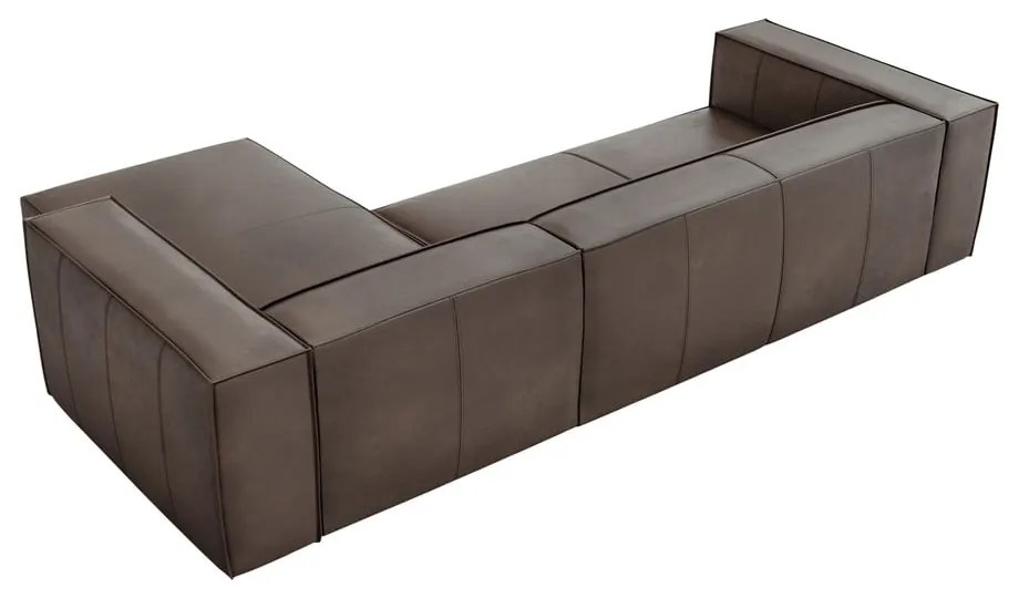 Barna bőr sarokkanapé (jobb oldali) Madame – Windsor & Co Sofas